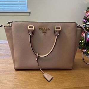 Prada Pink Saffiano Convertible Handbag